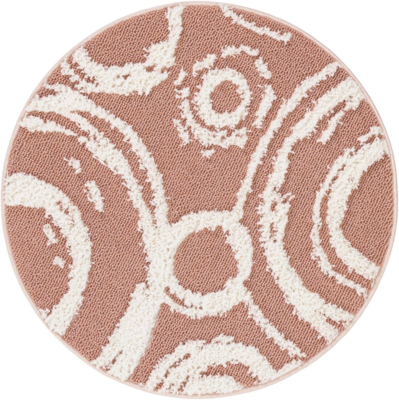 3' 3 x 3' 3 Beech · Abstract rug, pink