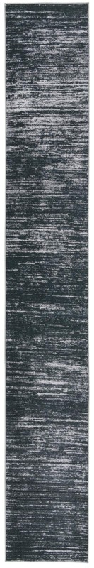 2' 6 x 16' Prewitt · Linear abstract rug, black and ivory