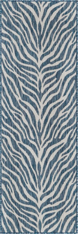 Abney · Animal print Outdoor Rug, blue
