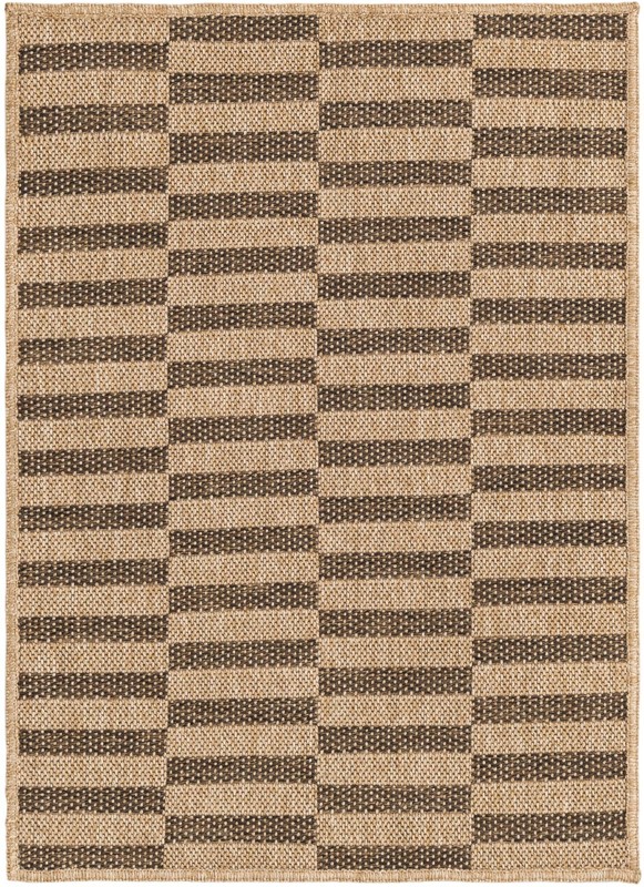 2' x 3' Ashcroft · Geometric striped rug, brown and natural