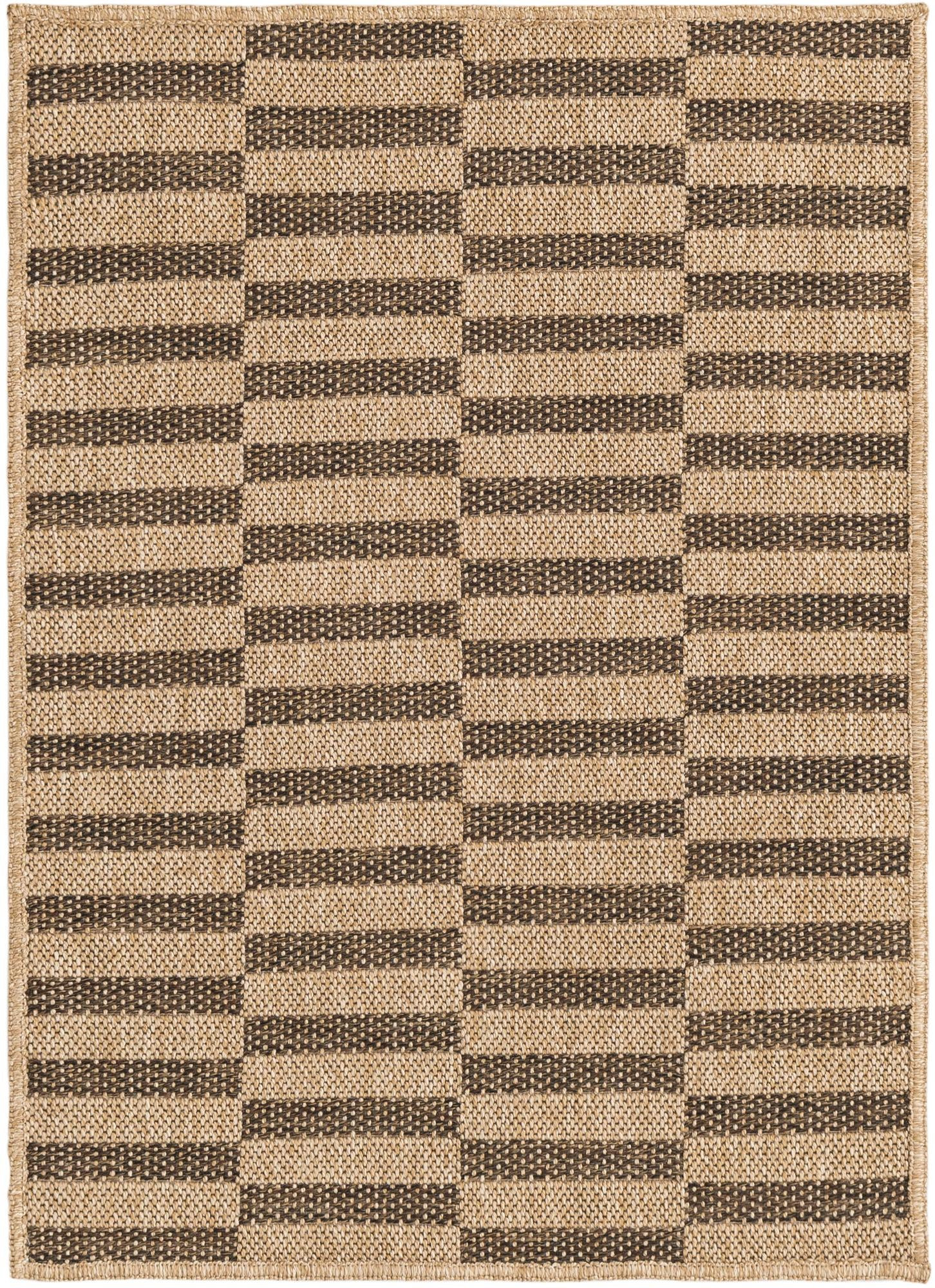 2' x 3' Ashcroft · Geometric striped rug, brown and natural