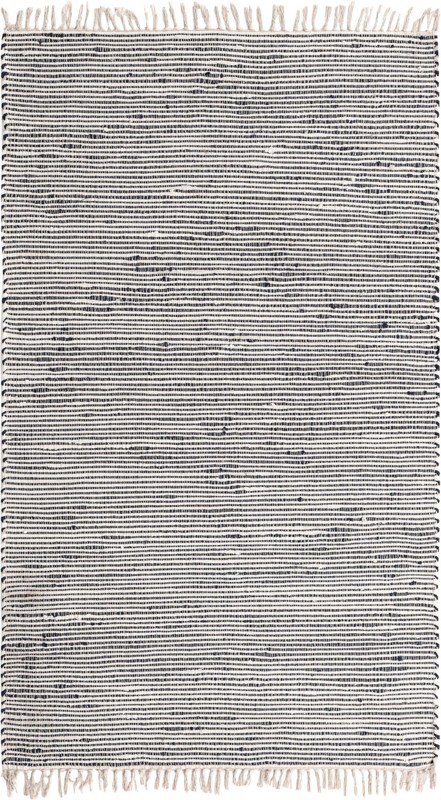 5' 1 x 8' Milbank · Striped Chindi Rug, navy and ivory
