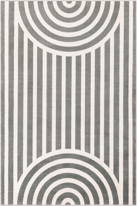 4' x 6' Nye · Geometric rug, silver gray