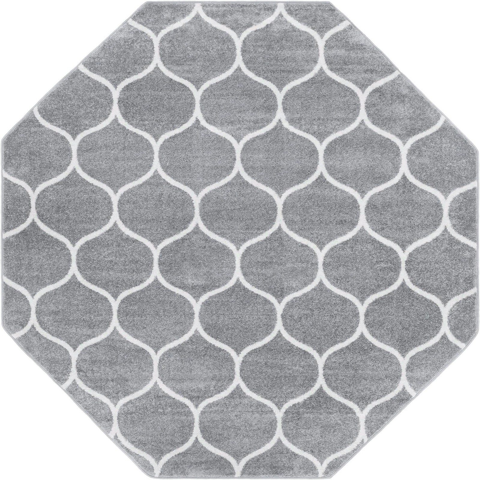 7' 10 x 7' 10 Ingram · Lattice rug, gray and ivory