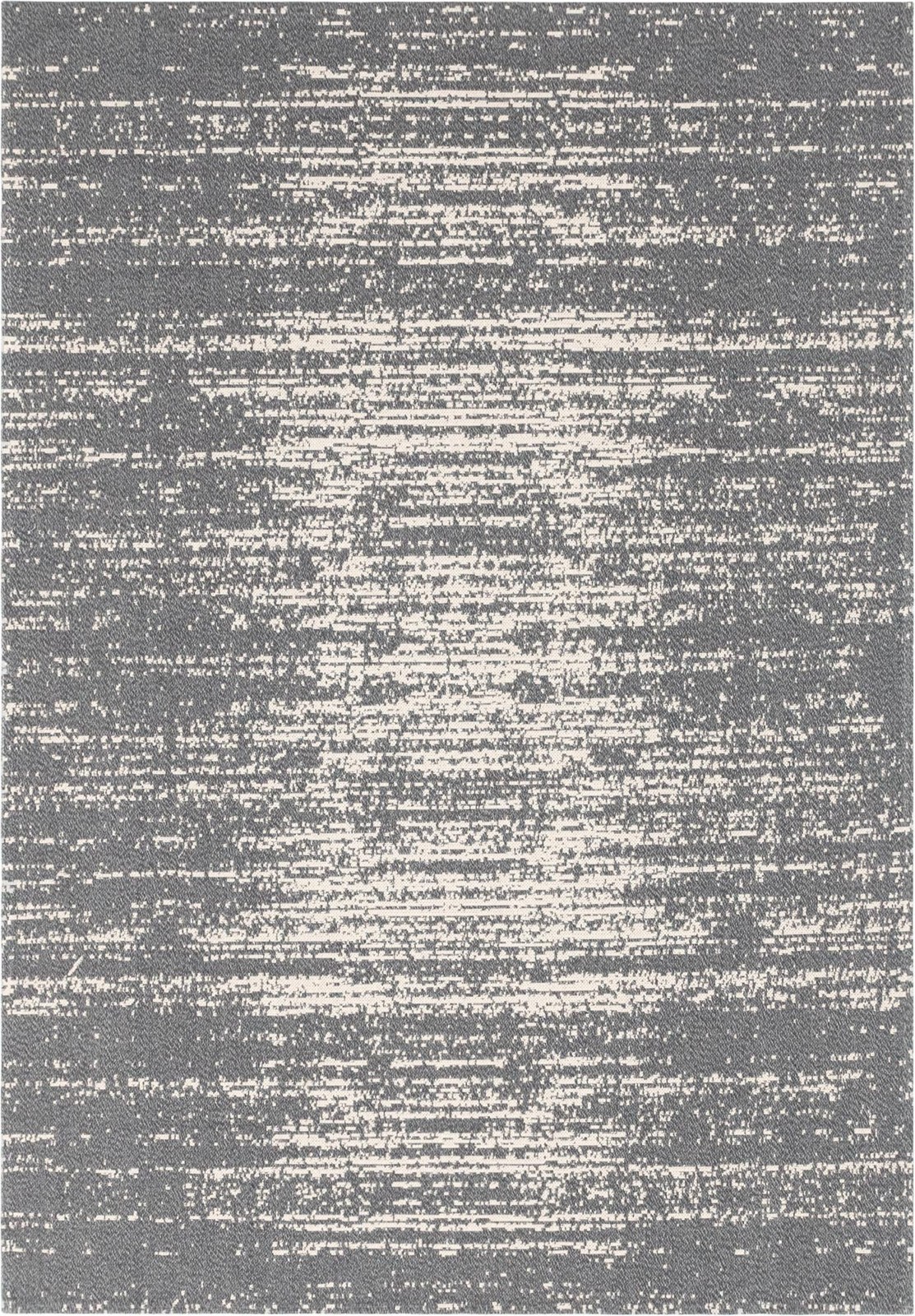 6' 4 x 9' Holloway · Abstract linear rug, gray and ivory