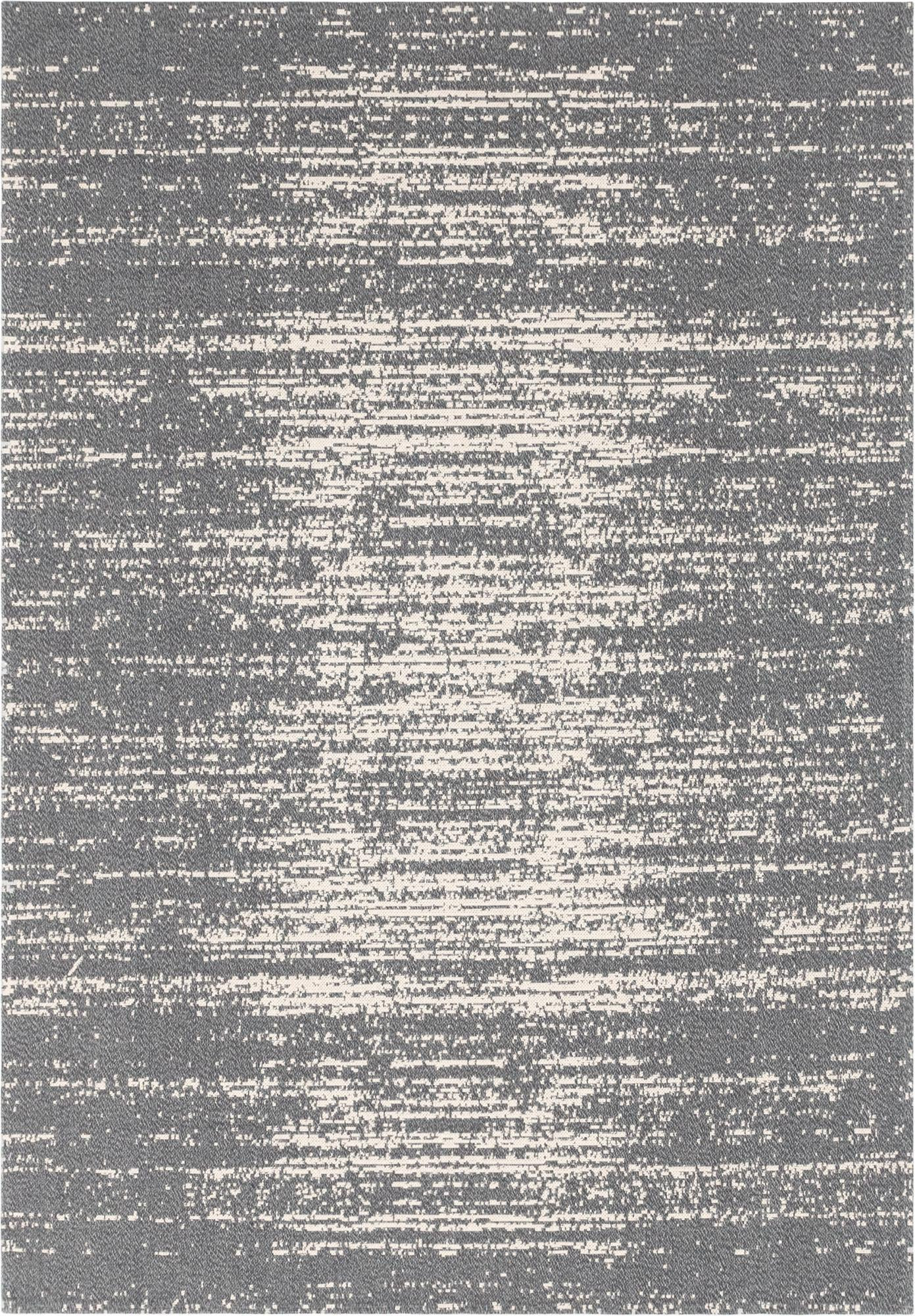 6' 4 x 9' Holloway · Abstract linear rug, gray and ivory