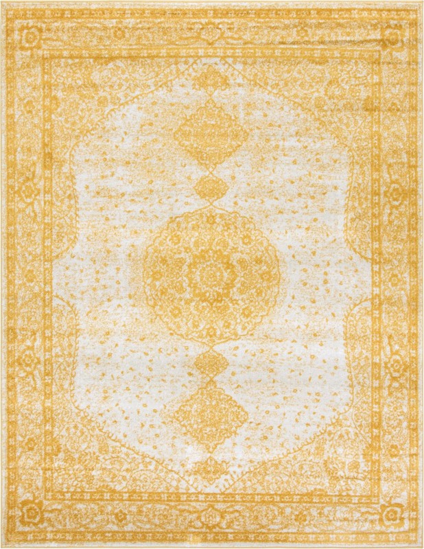7' 10 x 10' Eudora · Border rug, yellow