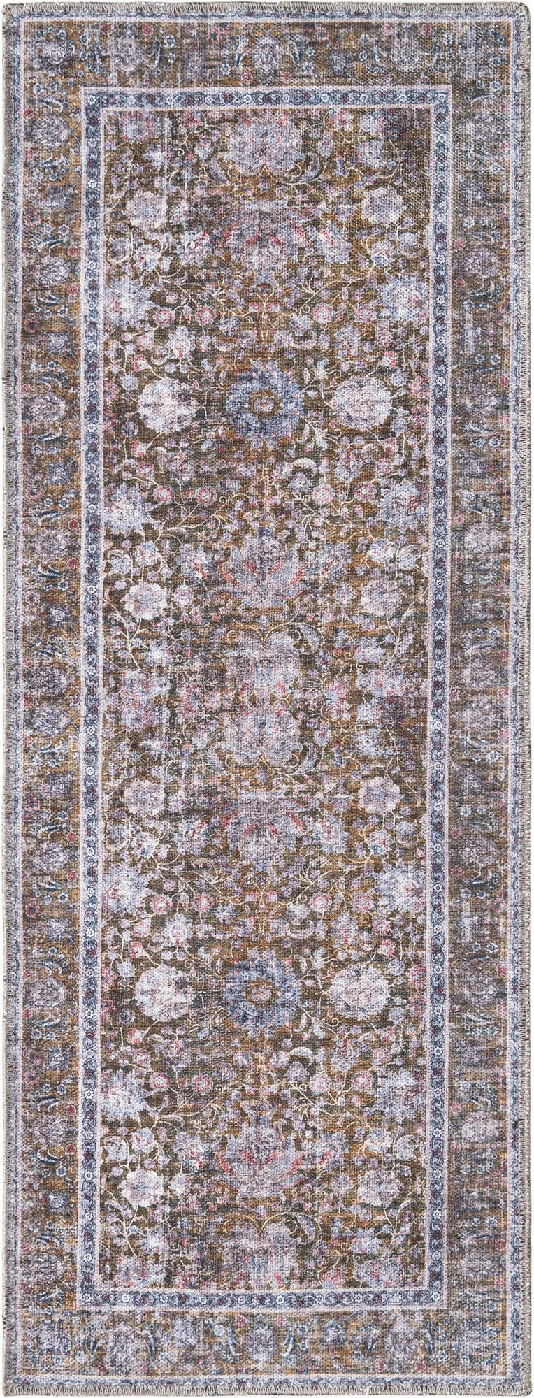 2' x 5' Bertie · Border rug, antique gold