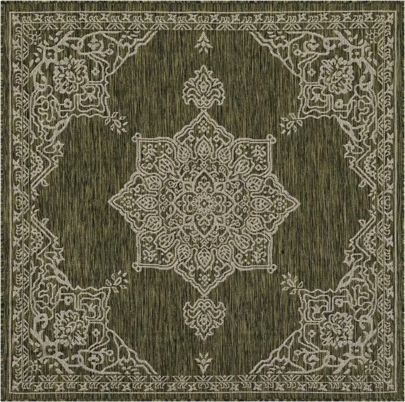 5' 3 x 5' 3 Rhys · Border Outdoor Rug, green