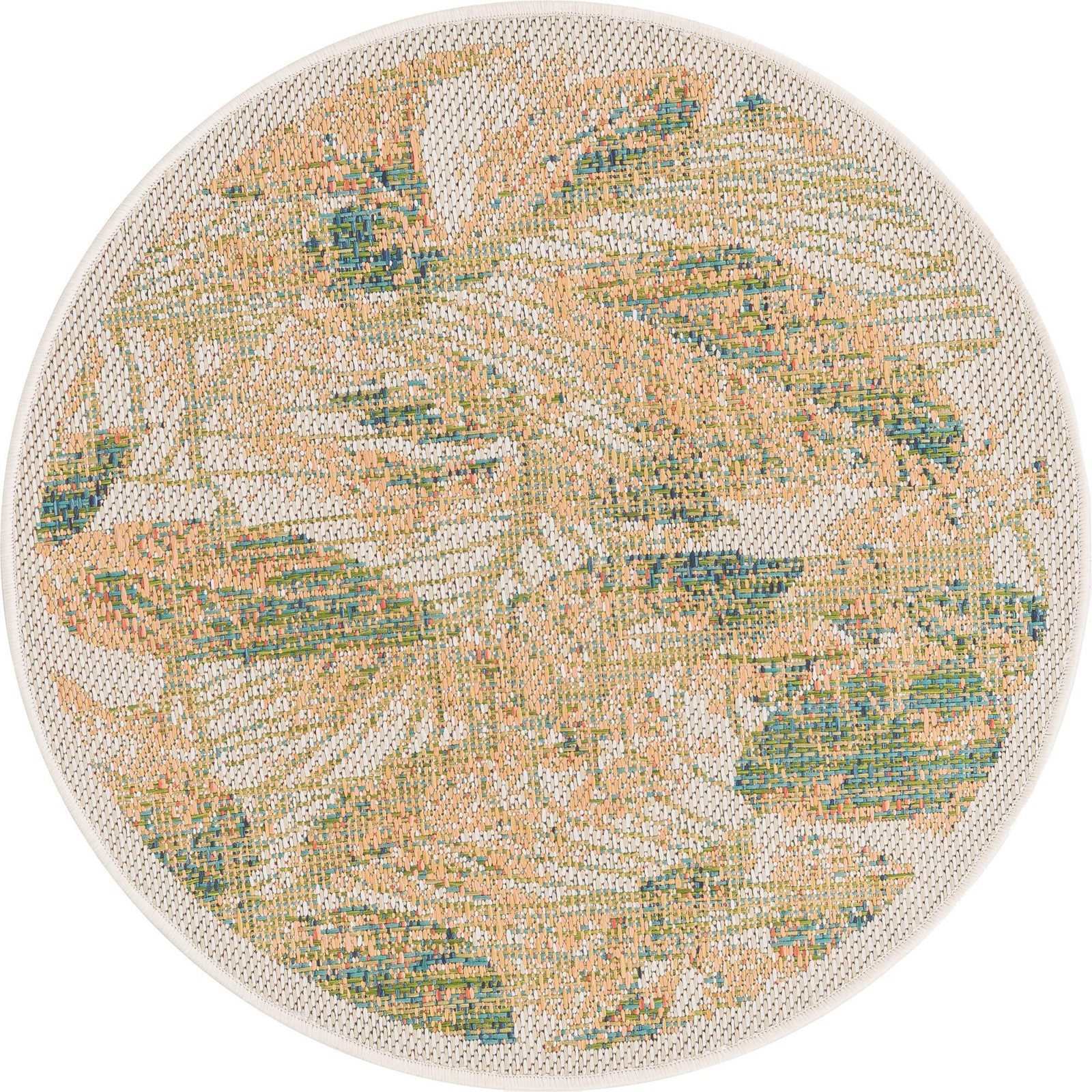 3' 3 x 3' 3 Bayless · Floral / botanical Outdoor Rug, ivory