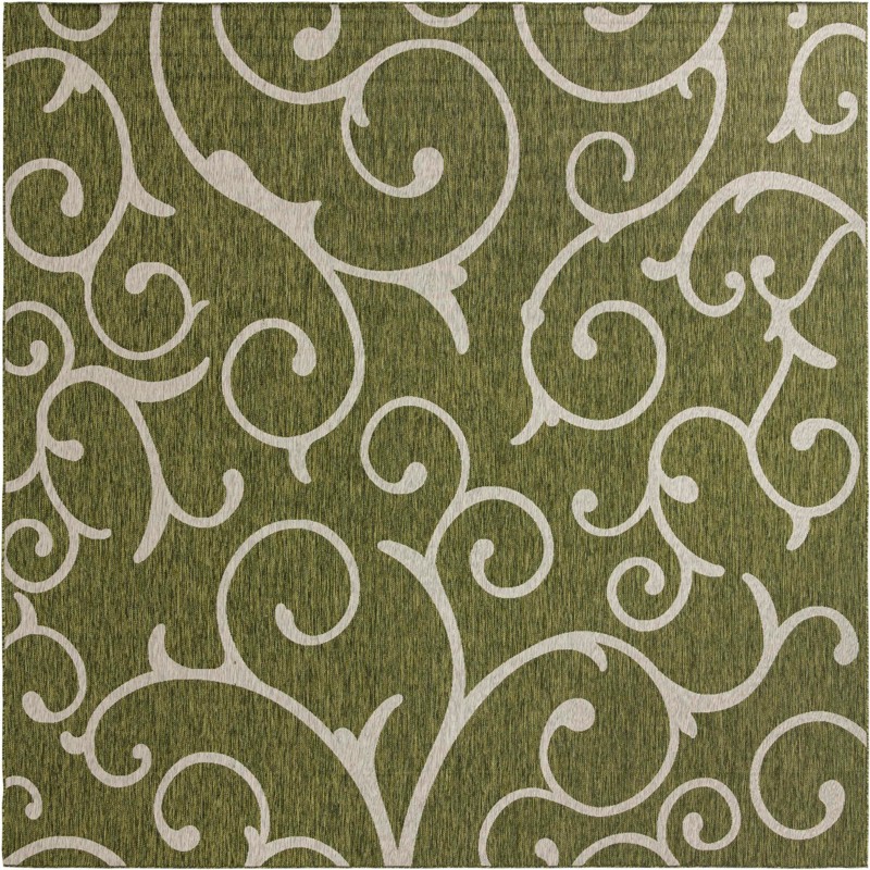 Shale · Floral / botanical Outdoor Rug, green