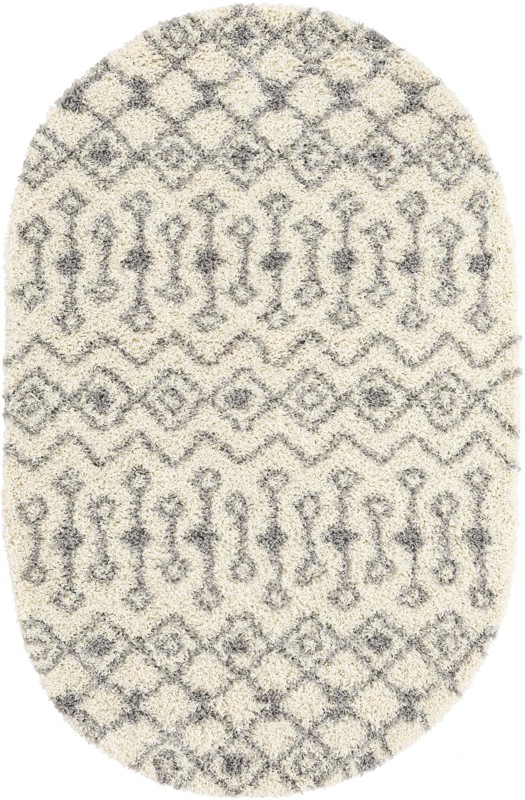 5' 3 x 8' Bayley · Chevron Shag Rug, ivory