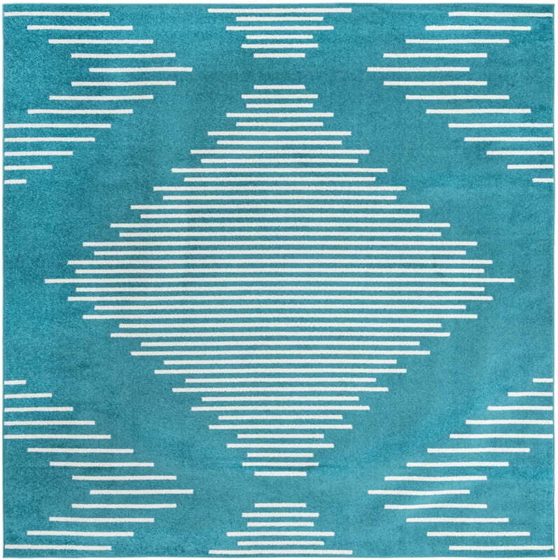 10' x 10' Knox · Diamond rug, turquoise