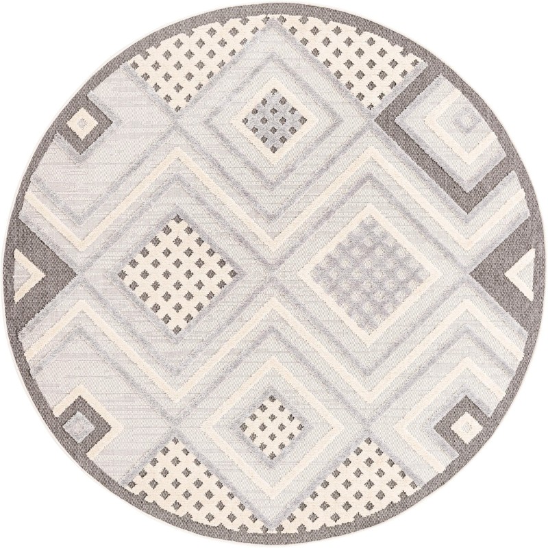 7' x 7' Crowley · Diamond geometric rug, beige and gray