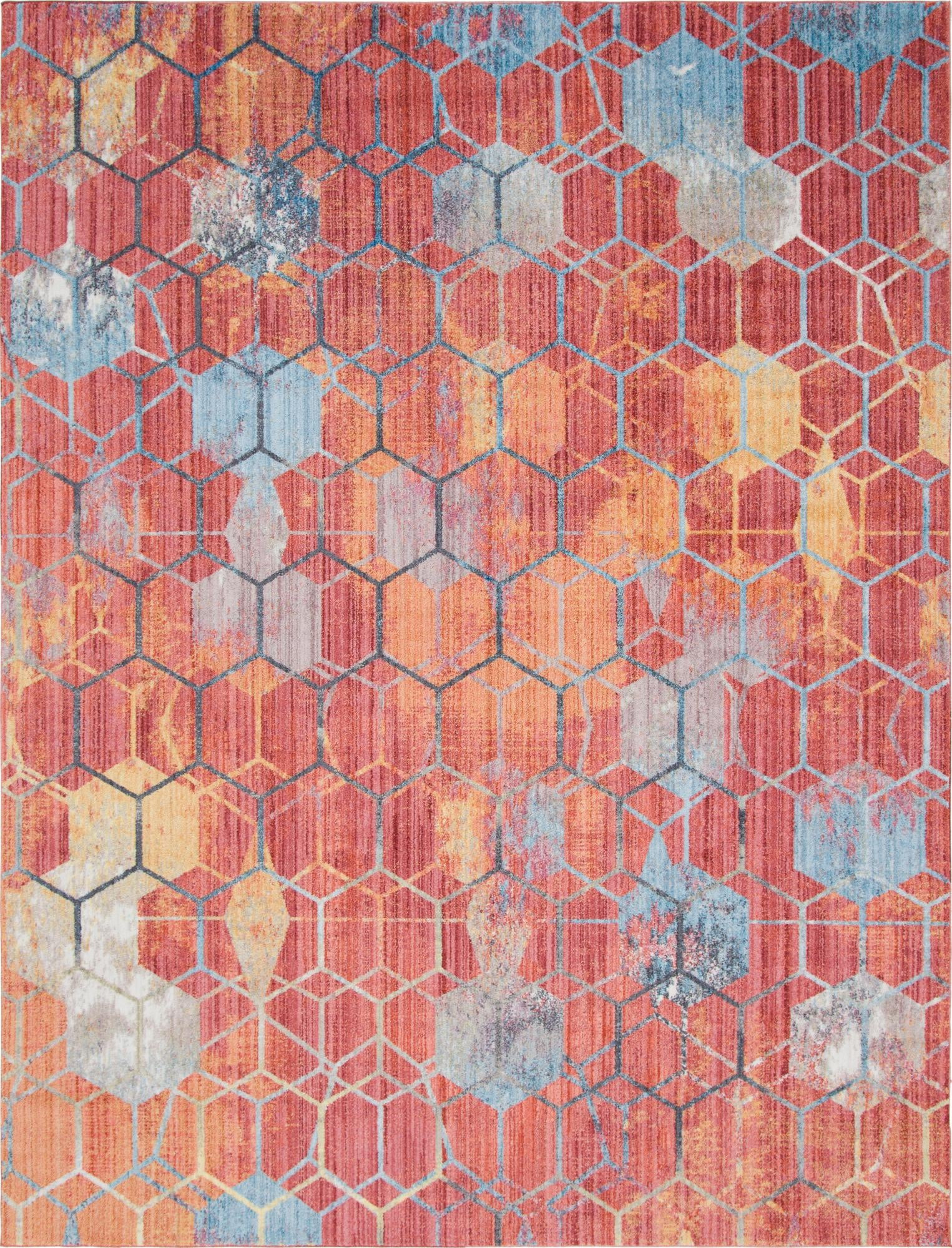 10' x 13' Huntley · Geometric rug, red