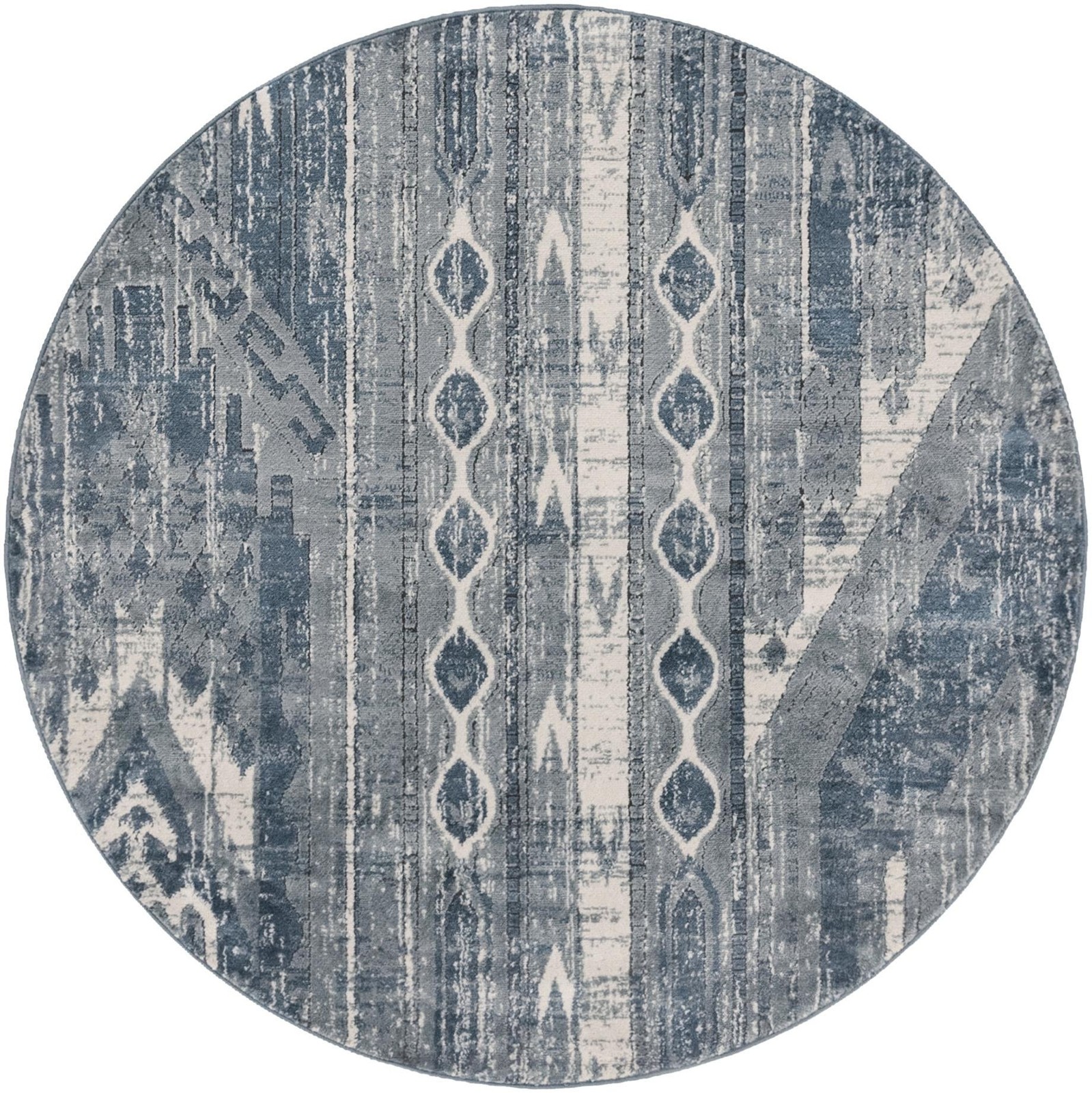 5' 3 x 5' 3 Cardinal · Diamond rug, blue