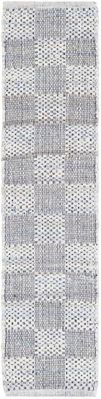 Crofton · Checkered Chindi Rug, white