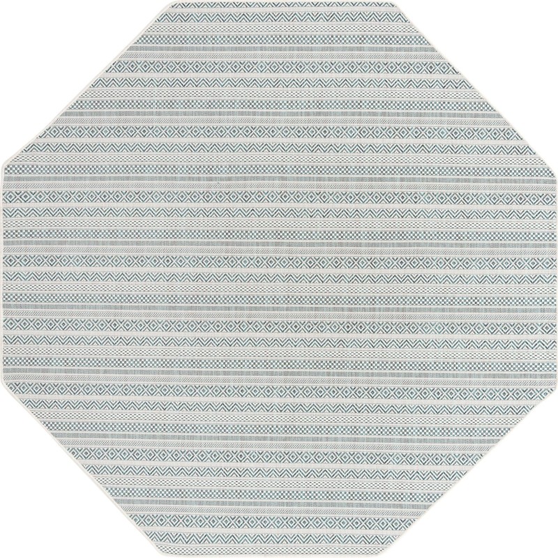 7' 10 x 7' 10 Merlin · Diamond Outdoor Rug, teal