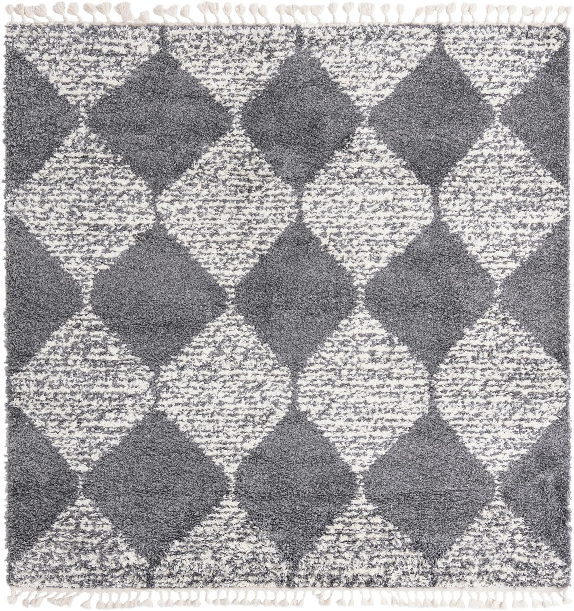 7' 10 x 7' 10 Newton · Diamond Shag Rug, gray