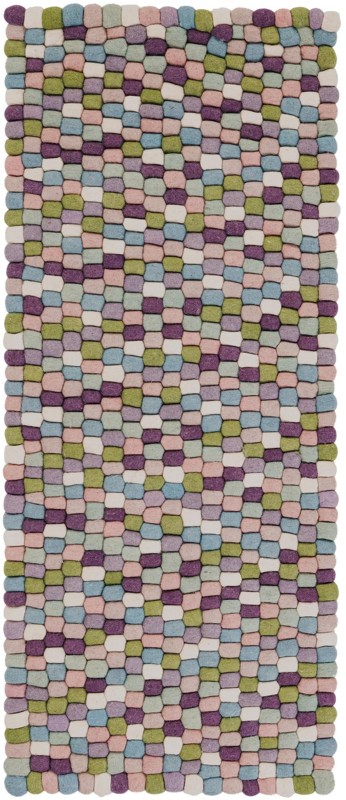 Hawthorne · Geometric Wool Rug, pink and purple