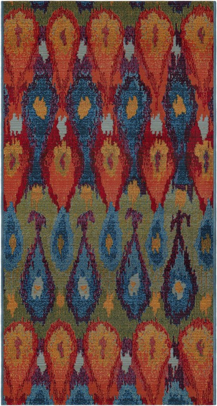 2' 7 x 5' 3 Lomax · Ikat teardrop Outdoor Rug, multi