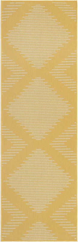 2' x 8' Harlow · Diamond Outdoor Rug, yellow