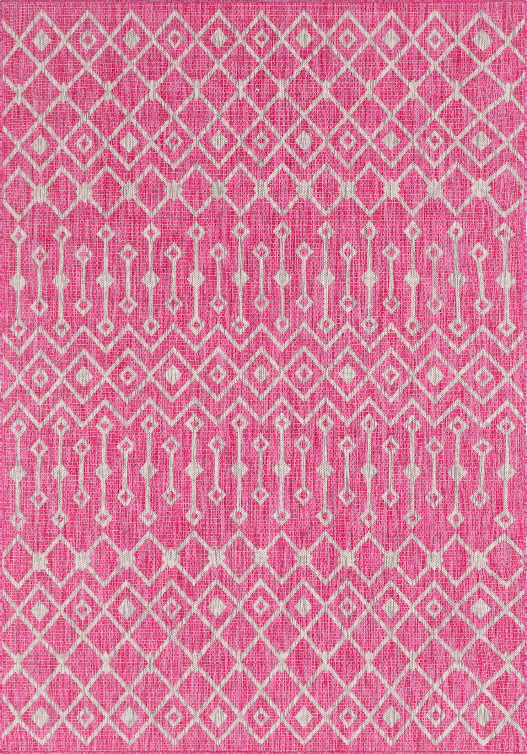 7' x 10' Kearney · Chevron Outdoor Rug, fuschia