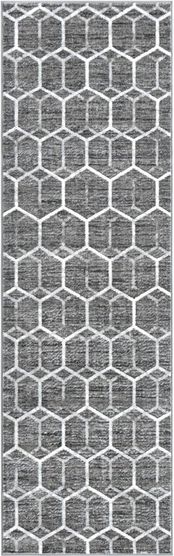 3' x 10' Babcock · Geometric rug, grey
