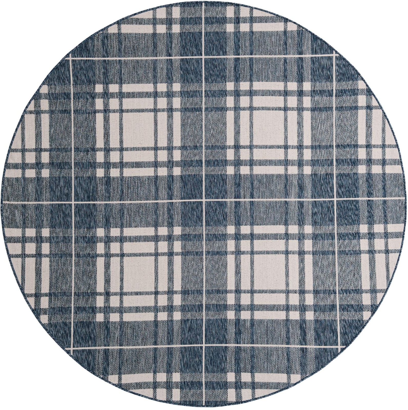 7' 10 x 7' 10 Maguire · Plaid Outdoor Rug, blue