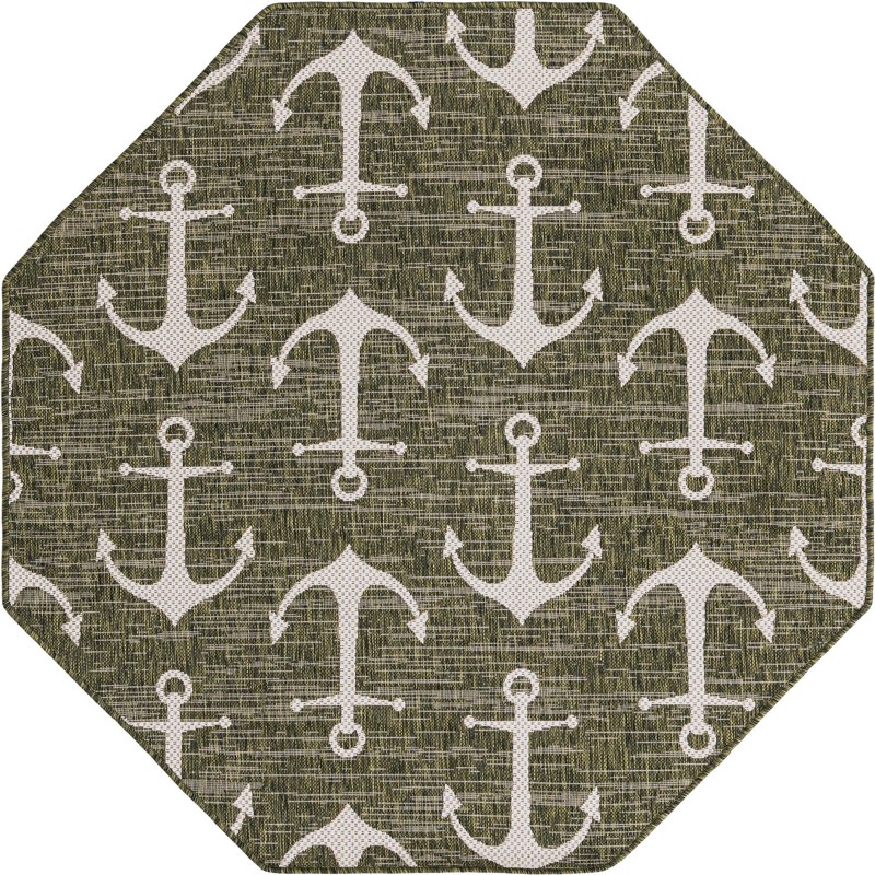 5' 3 x 5' 3 Millbrook · Pictoral Outdoor Rug, green