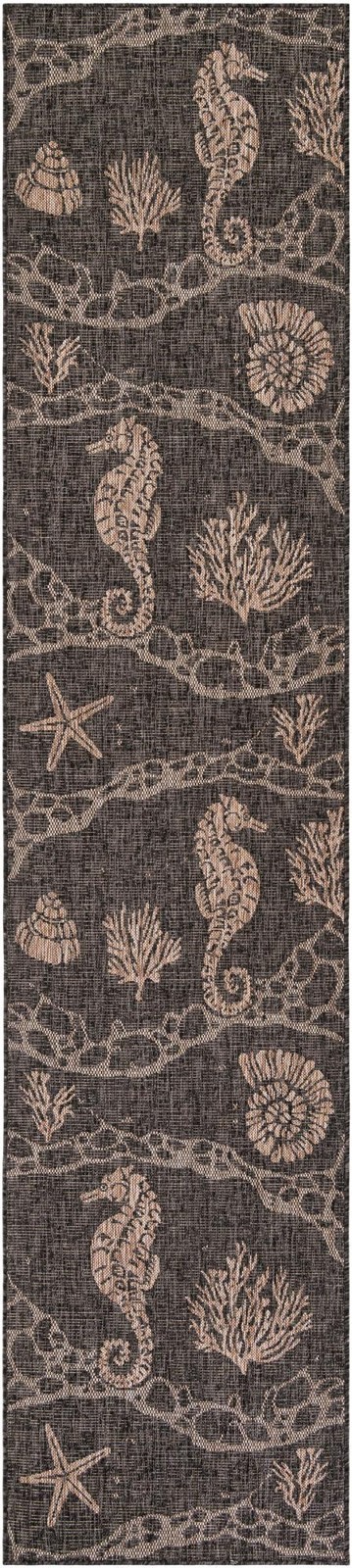 2' 7 x 12' Daly · Pictoral Outdoor Rug, black