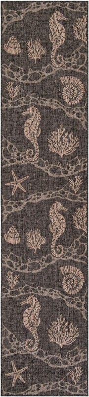 2' 7 x 12' Daly · Pictoral Outdoor Rug, black