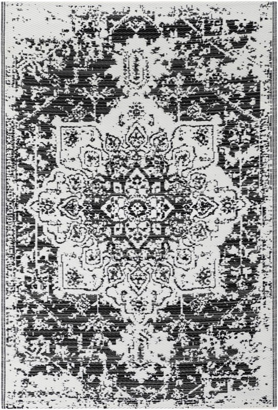 Millet · Medallion Outdoor Rug, black and white