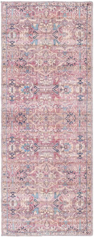 2' x 5' Gaskell · Border Washable Rug, pink