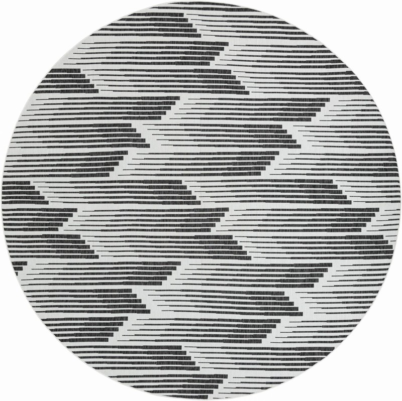 Flax · Abstract Outdoor Rug, black and white