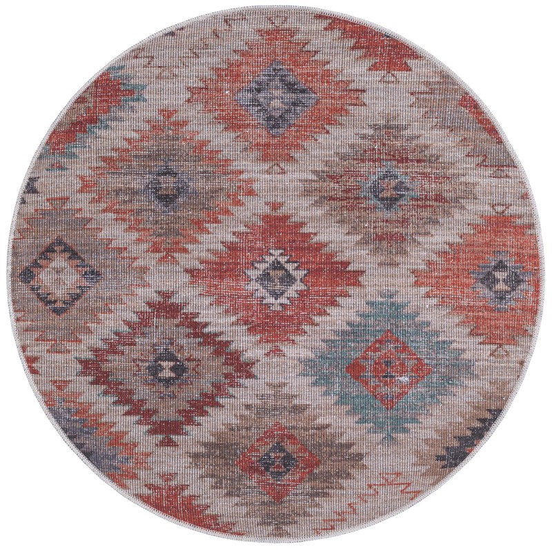 Craddock · Southwestern diamond Washable Rug, rust and beige