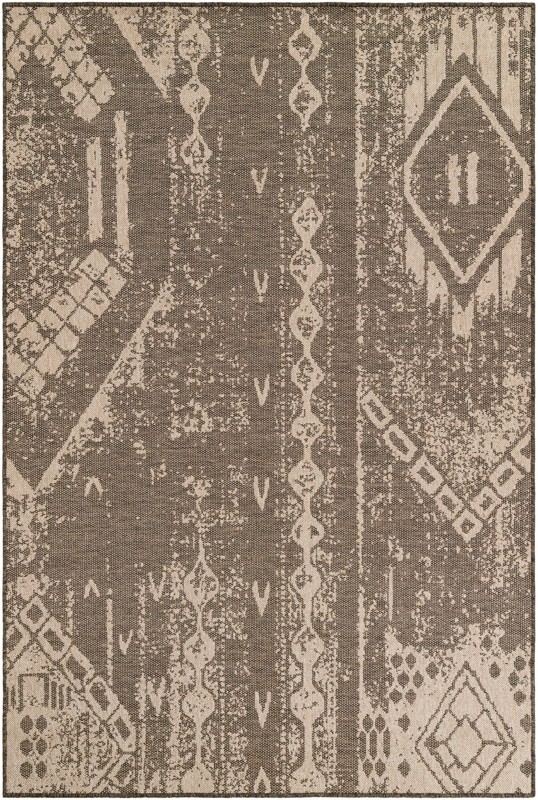 6' x 9' Luckett · Patchwork rug, natural and brown