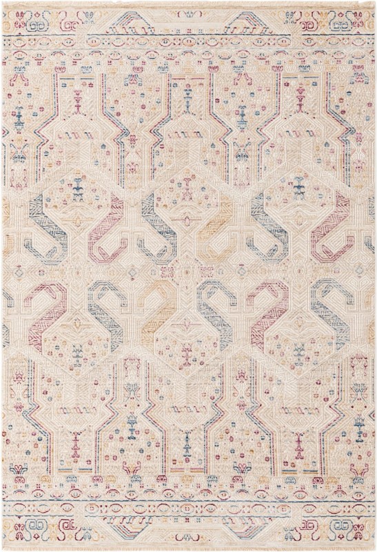 5' 3 x 7' 9 Livingston · Tribal geometric rug, ivory and multi