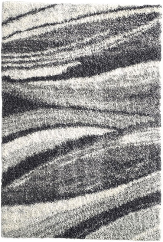 Cameron · Abstract Shag Rug, gray and black