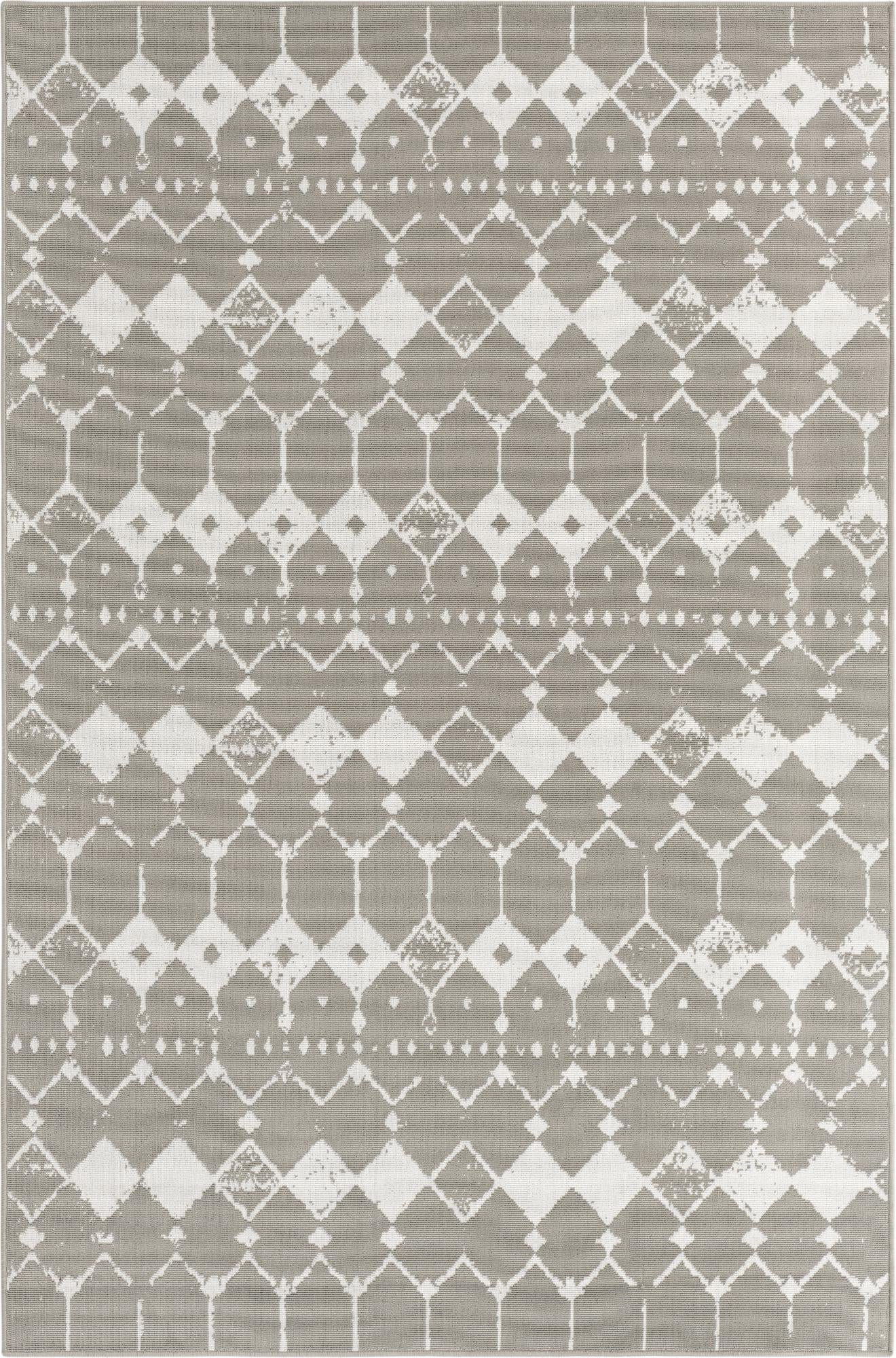 6' x 9' Stowe · Diamond Outdoor Rug, gray