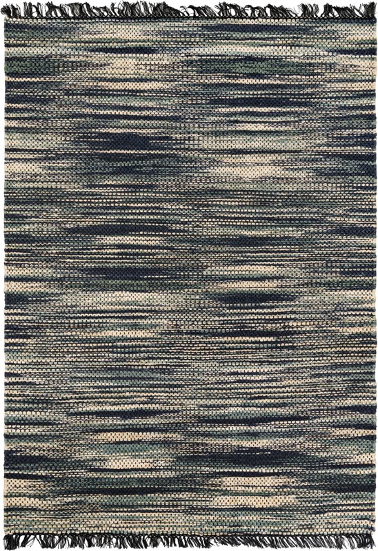 7' 1 x 10' Barrett · Lines rug, green and ivory
