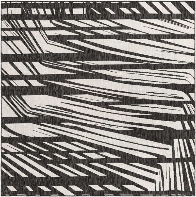 Frasier · Abstract geometric Outdoor Rug, black and white