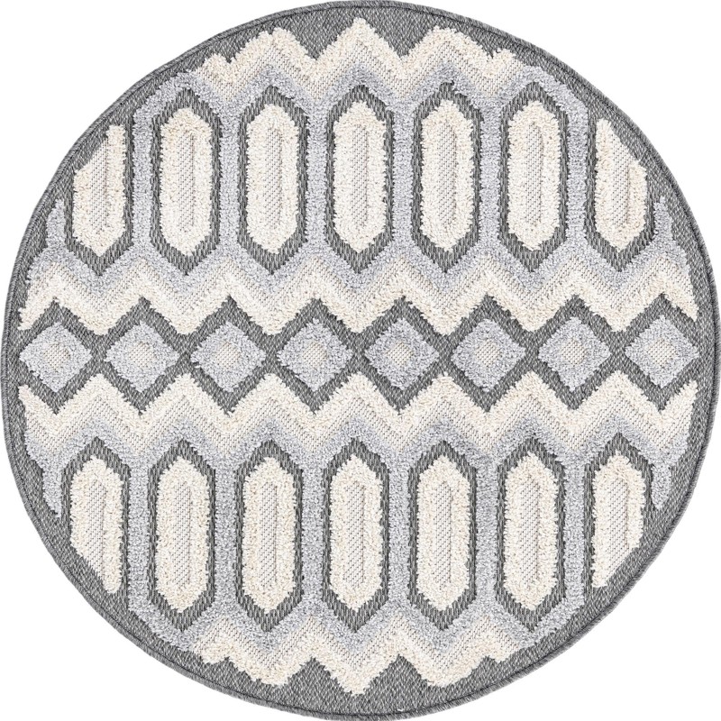 3' 3 x 3' 3 Roddy · Geometric rug, charcoal gray and beige
