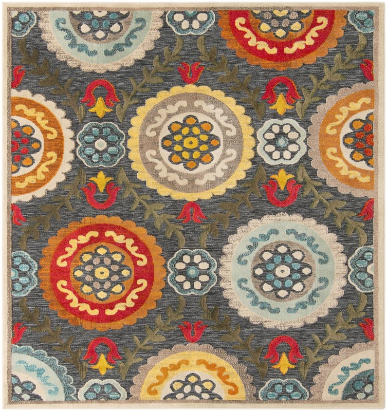 Quincy · Border Outdoor Rug, gray