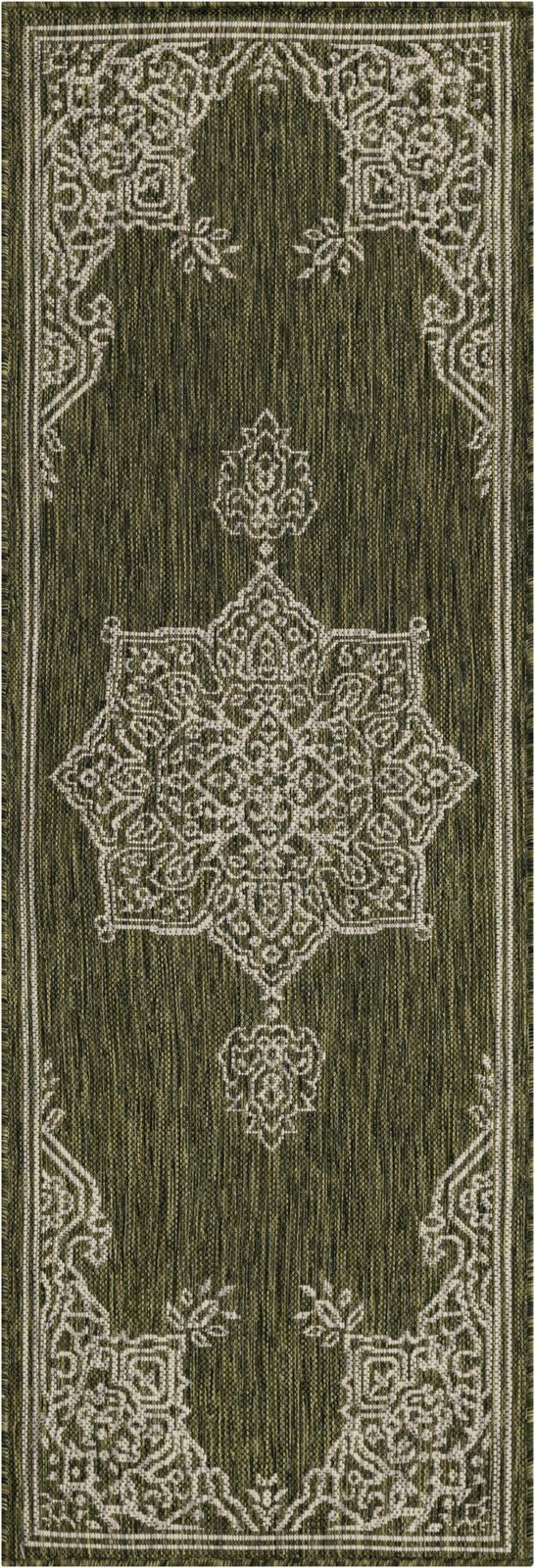2' x 6' Rhys · Border Outdoor Rug, green