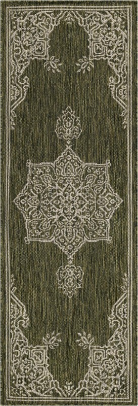 2' x 6' Rhys · Border Outdoor Rug, green