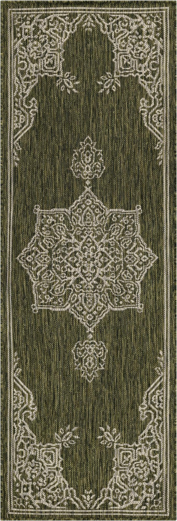 2' x 6' Rhys · Border Outdoor Rug, green