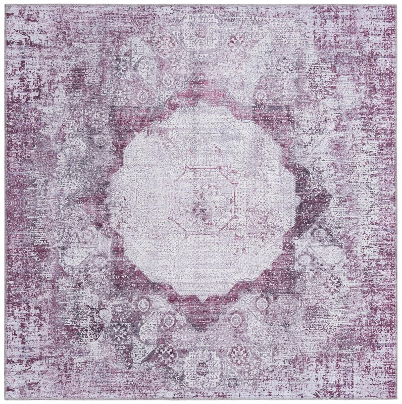 5' 3 x 5' 3 Fallowfield · Distressed medallion Washable Rug, pink and ivory