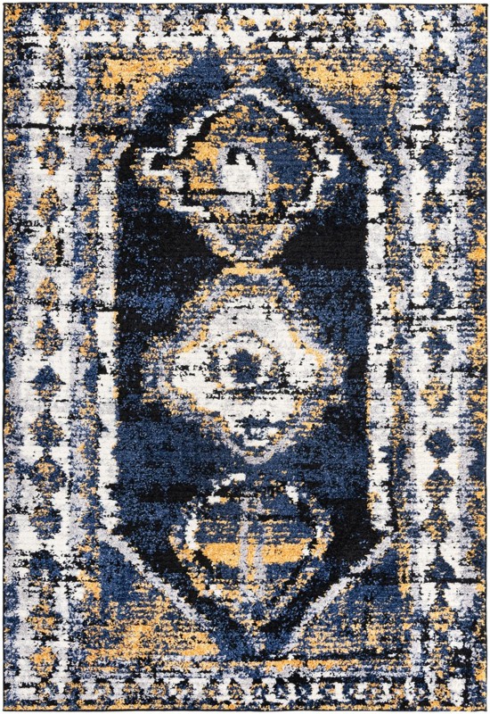 6' x 9' Corbin · Border rug, blue