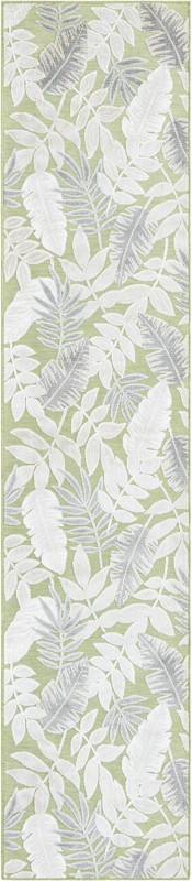 Quimby · Botanical Outdoor Rug, green, ivory, and gray